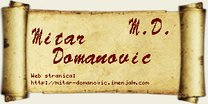 Mitar Domanović vizit kartica